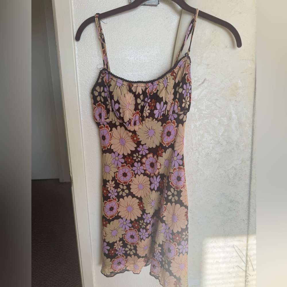 PRINCESS POLLY brown floral dress